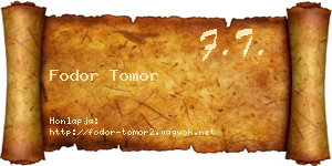 Fodor Tomor névjegykártya